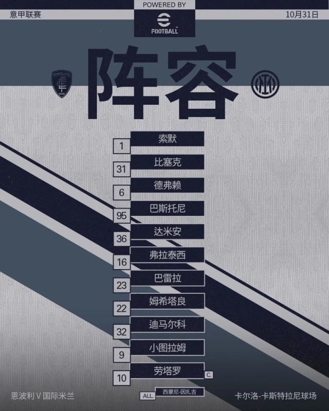 【意甲】弗拉泰西双响劳塔罗传射，国米3比0恩波利